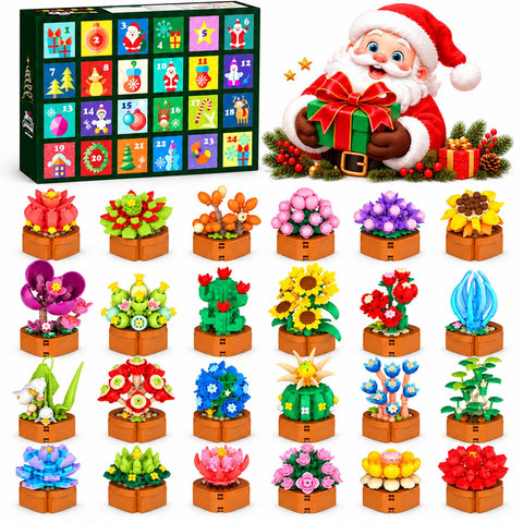 Blumen Adventskalender Weihnachten 2026 – Mini Bausteine für Kinder ab 8+