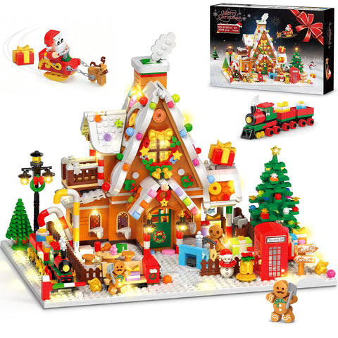 Adventskalender 2026 Lebkuchenhaus Mini Klemmbausteine Set mit Licht