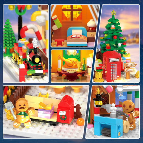 Adventskalender 2026 Lebkuchenhaus Mini Klemmbausteine Set mit Licht