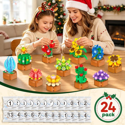 Blumen Adventskalender Weihnachten 2026 – Mini Bausteine für Kinder ab 8+