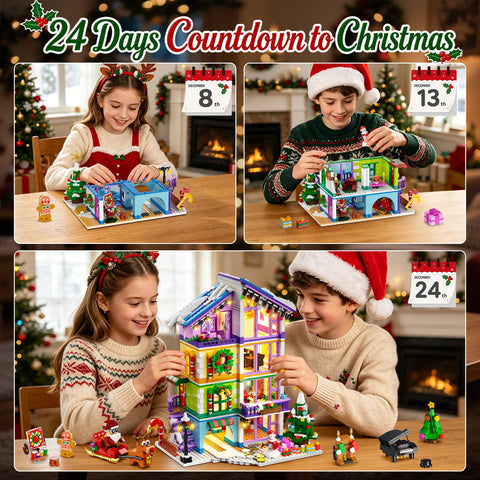 Adventskalender 2026 Friend Mädchen Haus Mini Bauspielzeug mit LED