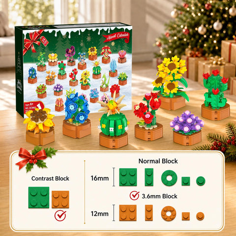 Blumen Adventskalender Weihnachten 2026 – Mini Bausteine für Kinder ab 8+