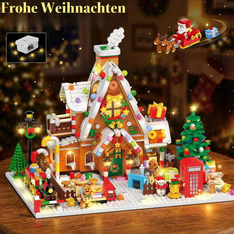 Adventskalender 2026 Lebkuchenhaus Mini Klemmbausteine Set mit Licht