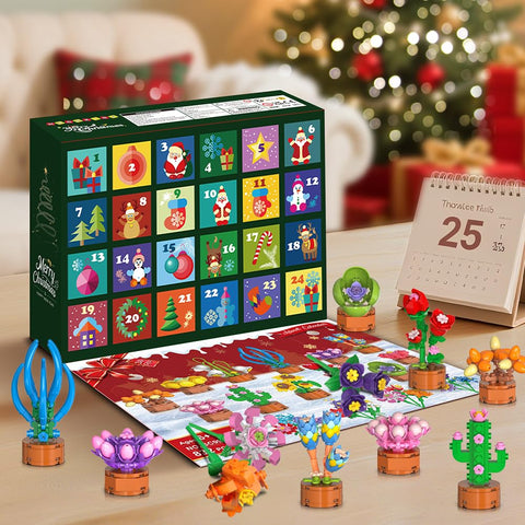 2026 Adventskalender Blumen Klemmbausteine Weihnachten Spielzeug für Kinder