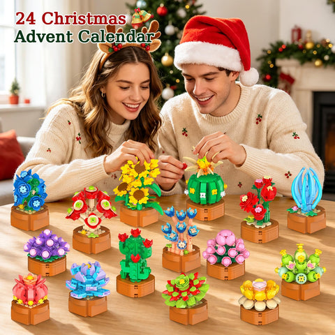 Blumen Adventskalender Weihnachten 2026 – Mini Bausteine für Kinder ab 8+