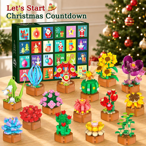Blumen Adventskalender Weihnachten 2026 – Mini Bausteine für Kinder ab 8+