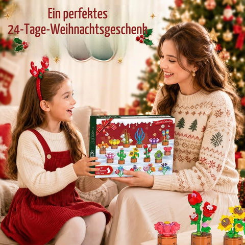 2026 Adventskalender Blumen Klemmbausteine Weihnachten Spielzeug für Kinder