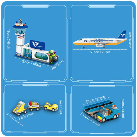 HOGOKIDS Flugzeug Bauspielzeug Set mit LED Licht für Kinder ab 6 Jahren