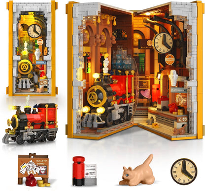 Magischer Bahnhof Book Nook Bauspielzeug Set