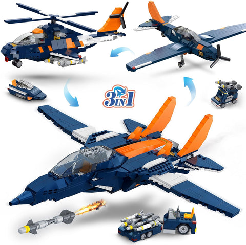 3-in-1-Kampfjet-Bausatz