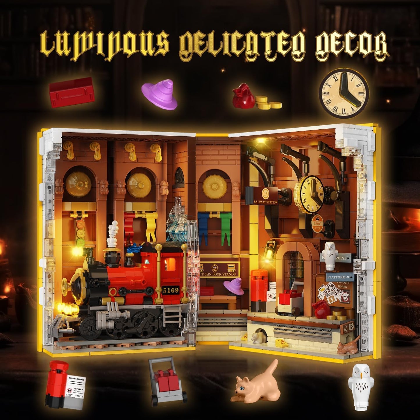 Magischer Bahnhof Book Nook Bauspielzeug Set