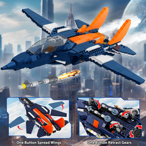 3-in-1-Kampfjet-Bausatz