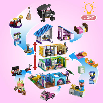 Friends Maison de Filles à Construire avec Lumière LED – Villa avec Voiture et Piscine