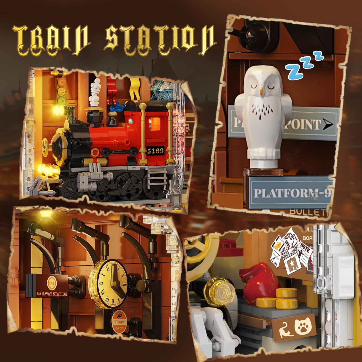 Magischer Bahnhof Book Nook Bauspielzeug Set