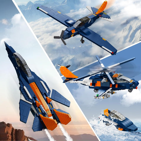 3-in-1-Kampfjet-Bausatz