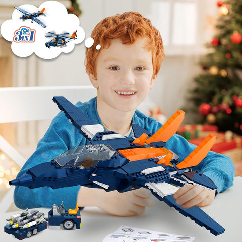 3-in-1-Kampfjet-Bausatz