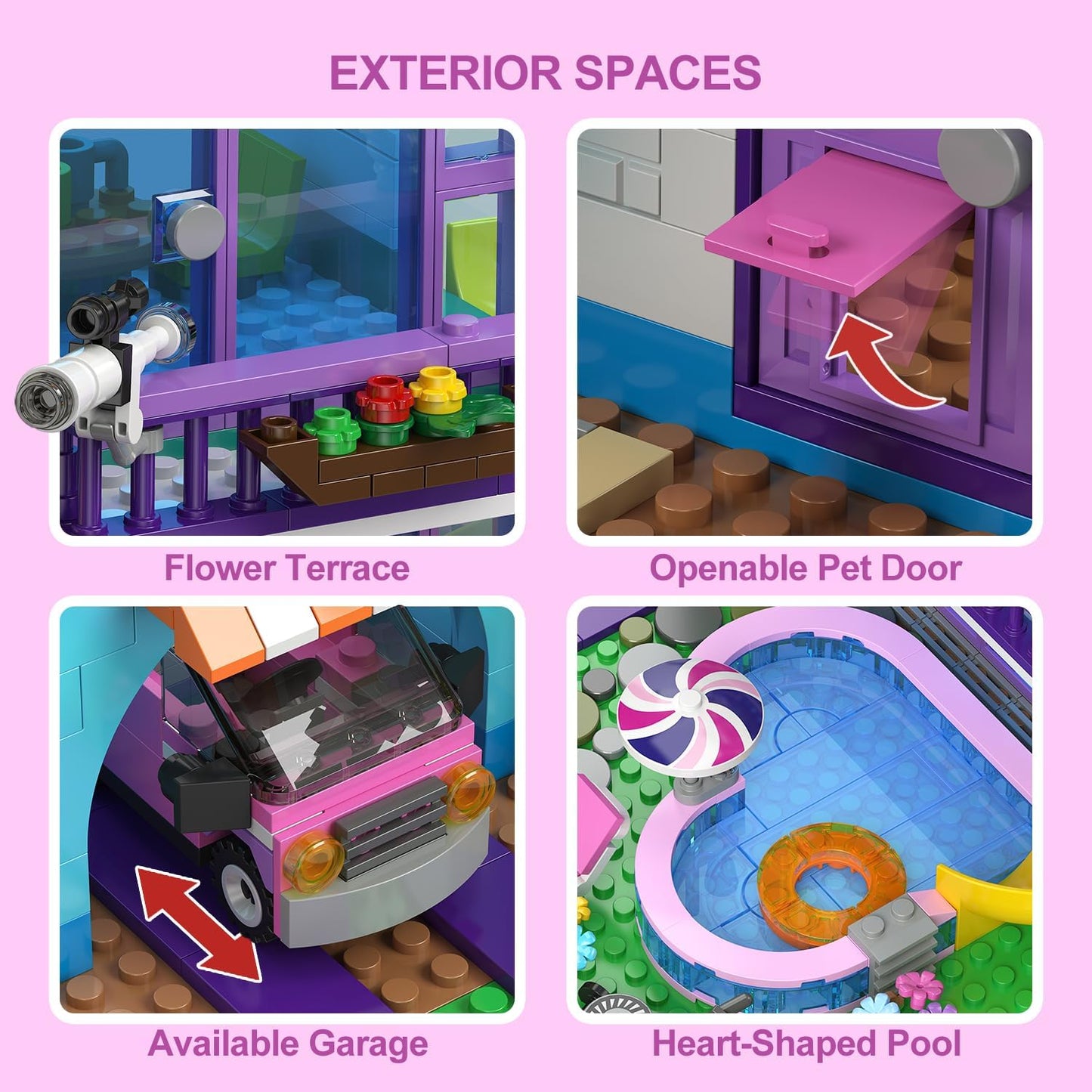 Friends Maison de Filles à Construire avec Lumière LED – Villa avec Voiture et Piscine