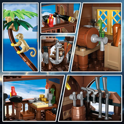 HOGOKIDS Piratenschiff-Hausbausatz mit LED-Beleuchtung