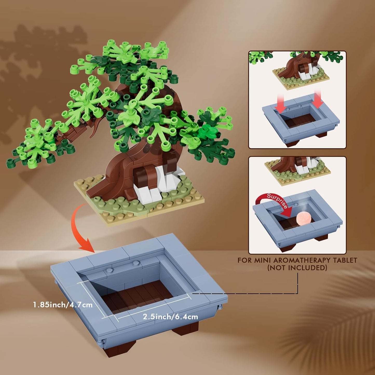 Blumen Bonsai Baum Bauspielzeug – 4in1 Kirschblüten Jahreszeiten Tree Pflanzen Bausteine