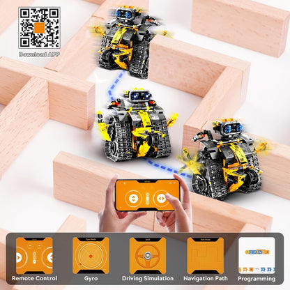 Technik Roboter für Kinder Spielzeug - 5 in 1 Fernsteuerung Bauspielzeug mit App Programmierbar