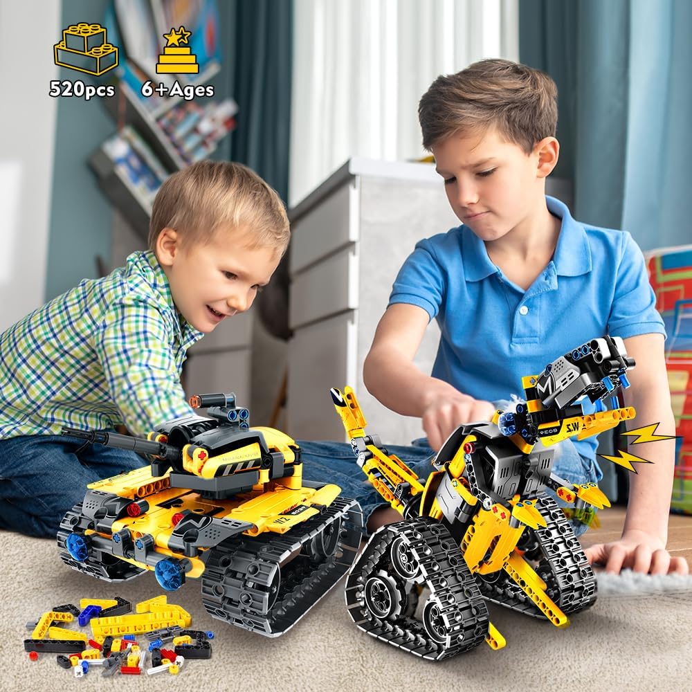 Technik Roboter Bauspielzeug Für Kinder, 5 In 1 App & Fernsteuerung Te Wall Roboter Panzer Dino Technik Roboter Bauspielzeug Für Kinder, 5 In 1 App & Fernsteuerung Te Wall Roboter Panzer Dino