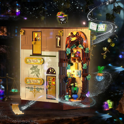 Magisches Kräuter Book Nook Haus Bauspielzeugset mit Licht