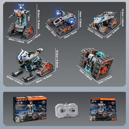 5-in-1-RC-Roboter-STEM-Bausatz mit LED-Licht