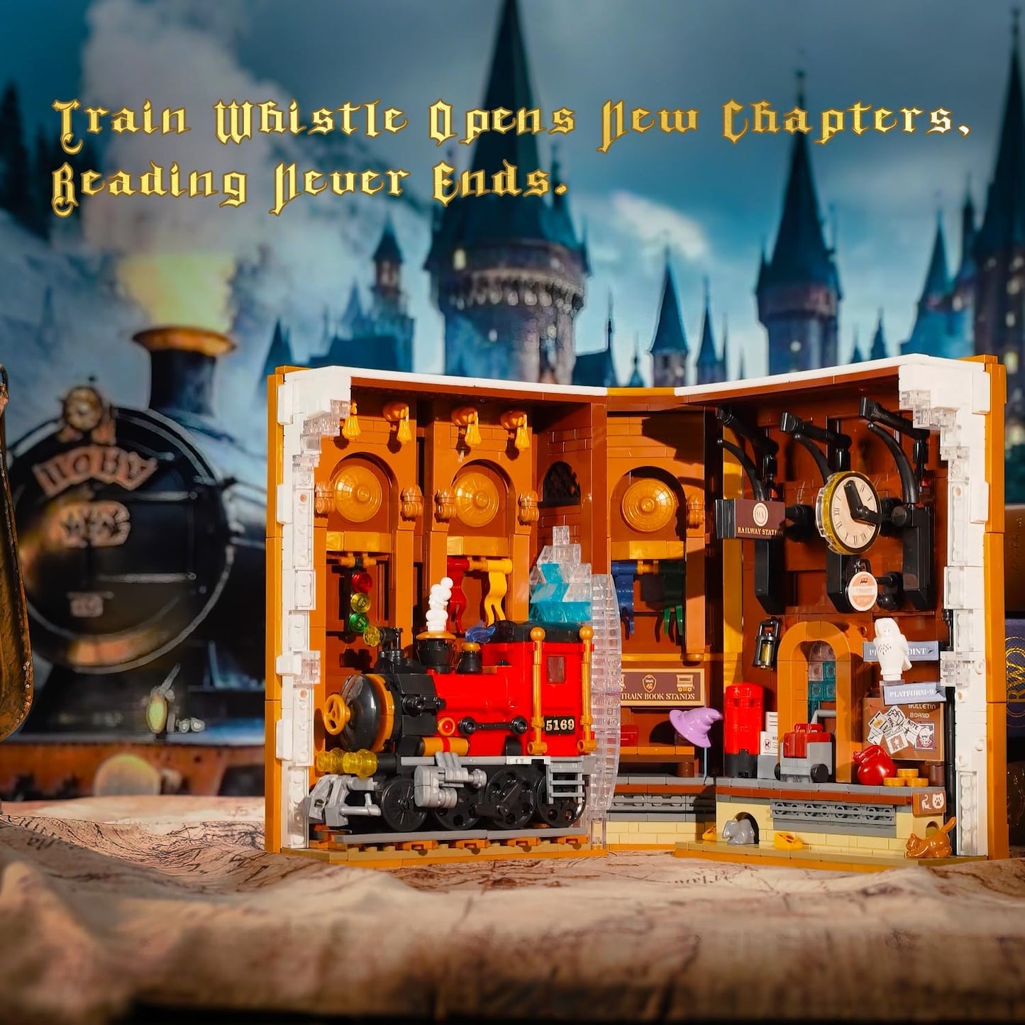 Magischer Bahnhof Book Nook Bauspielzeug Set