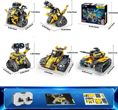 Technik Roboter für Kinder Spielzeug - 5 in 1 Fernsteuerung Bauspielzeug mit App Programmierbar
