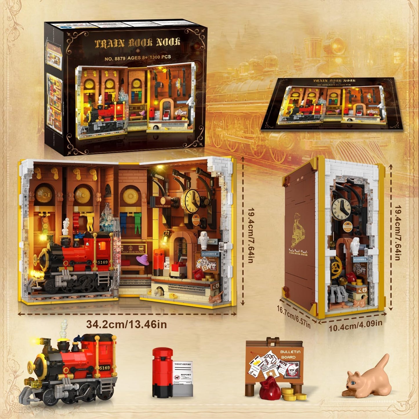 Magischer Bahnhof Book Nook Bauspielzeug Set