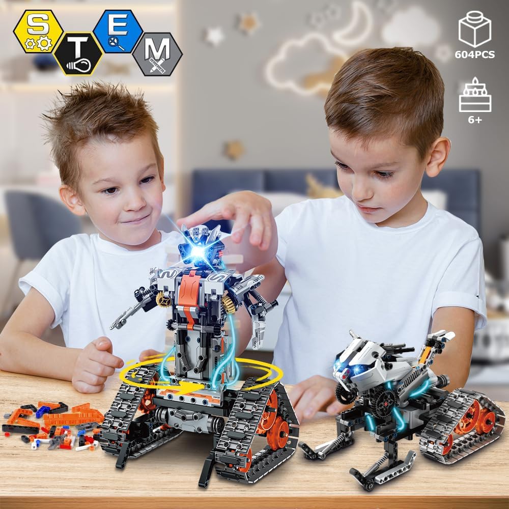 5-in-1-RC-Roboter-STEM-Bausatz mit LED-Licht