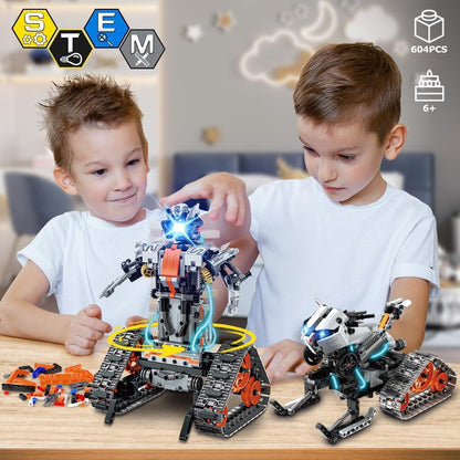 5-in-1-RC-Roboter-STEM-Bausatz mit LED-Licht