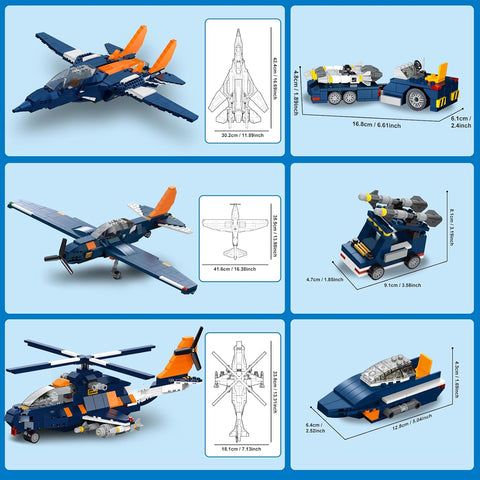 3-in-1-Kampfjet-Bausatz