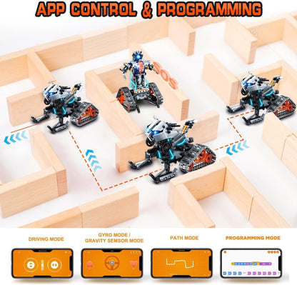 5-in-1-RC-Roboter-STEM-Bausatz mit LED-Licht