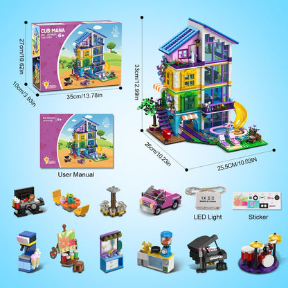 Friends Maison de Filles à Construire avec Lumière LED – Villa avec Voiture et Piscine