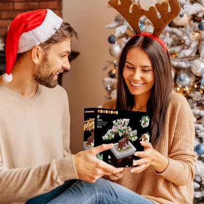 Blumen Bonsai Baum Bauspielzeug – 4in1 Kirschblüten Jahreszeiten Tree Pflanzen Bausteine