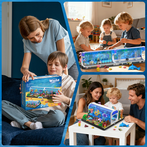 Aquarium-Bausets – 2 verschiedene Ozeanarium-Bauspielzeuge