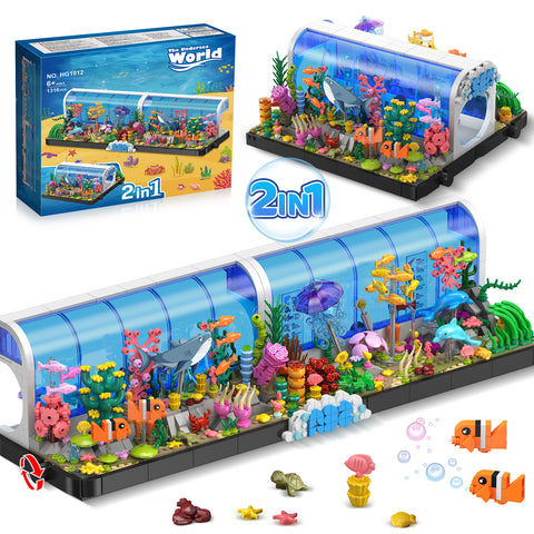 Aquarium-Bausets – 2 verschiedene Ozeanarium-Bauspielzeuge