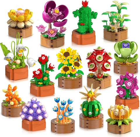 15er-Pack Blumen Sukkulenten Mini-Bauset