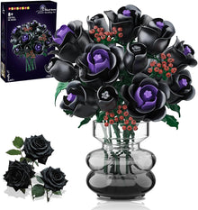 Blumenstrauß-Bauset – 15 schwarze Rosen