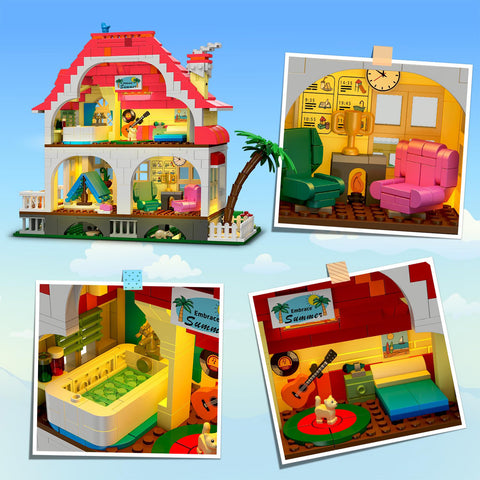 HOGOKIDS Friends Haus Bauset mit LED-Beleuchtung