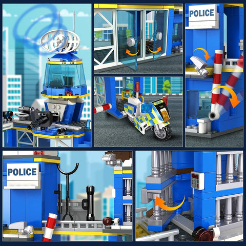 Polizeistation Bausatz – City-Polizei Baustein-Spielzeug