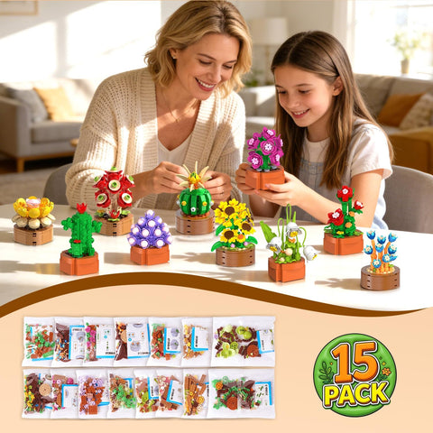 15er-Pack Blumen Sukkulenten Mini-Bauset