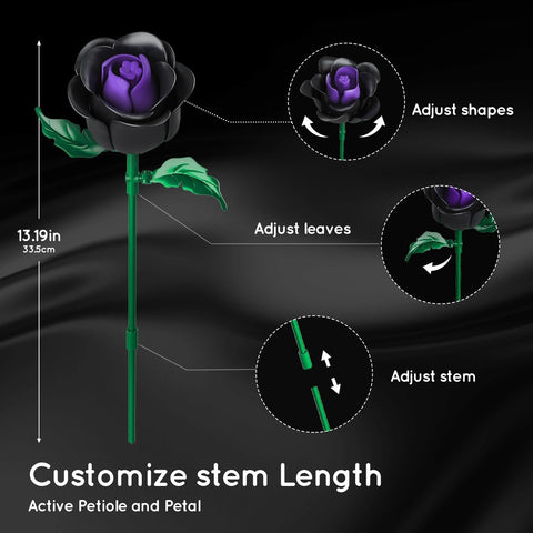 Blumenstrauß-Bauset – 15 schwarze Rosen