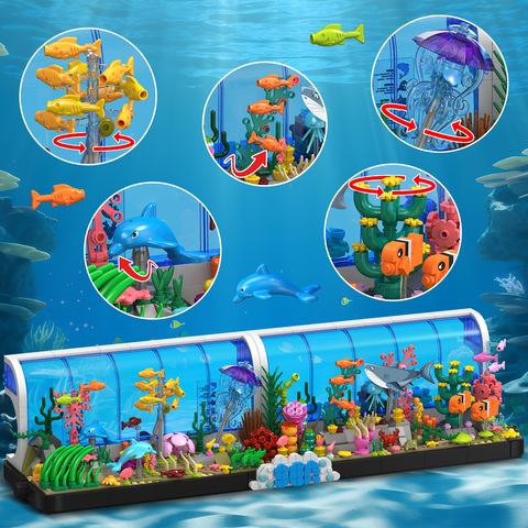 Aquarium-Bausets – 2 verschiedene Ozeanarium-Bauspielzeuge