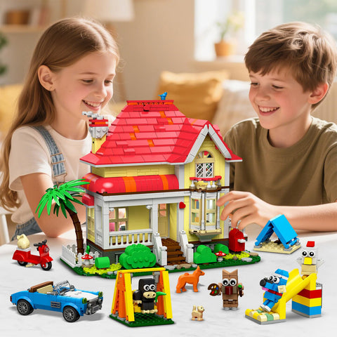 HOGOKIDS Friends Haus Bauset mit LED-Beleuchtung
