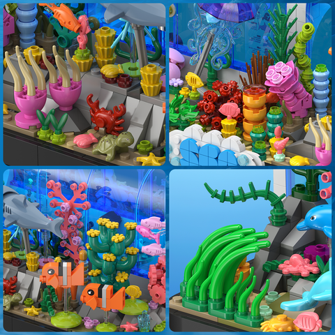 Aquarium-Bausets – 2 verschiedene Ozeanarium-Bauspielzeuge