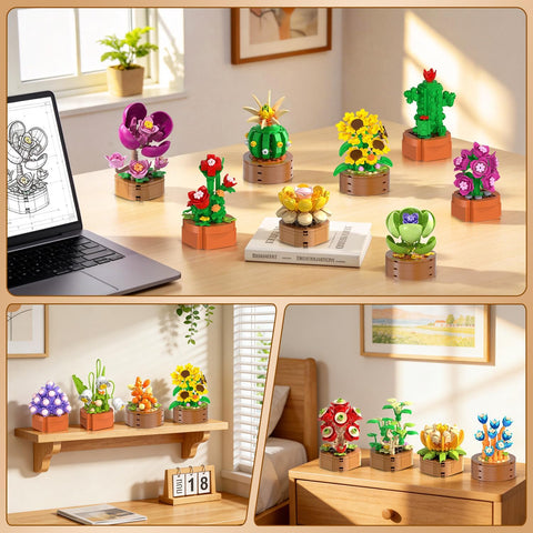 15er-Pack Blumen Sukkulenten Mini-Bauset