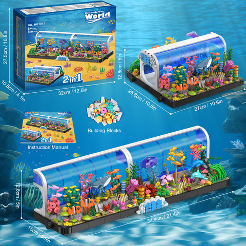 Aquarium-Bausets – 2 verschiedene Ozeanarium-Bauspielzeuge