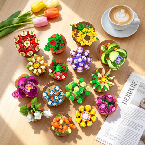 15er-Pack Blumen Sukkulenten Mini-Bauset